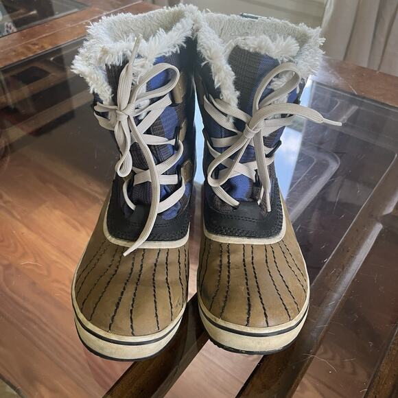 Sorel Shoes - Sorel Women Tivoli II Black/Blue Plaid Waterproof Snow Boots 8 Winter Lined Warm